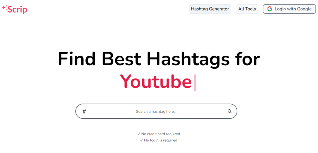 ScripAI hashtags tool