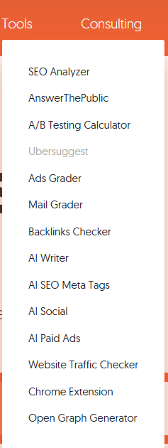 Ubersuggest Tools